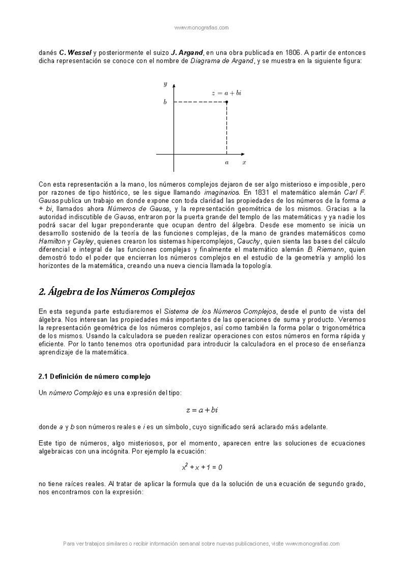 Los Numeros Complejos Monografias Com