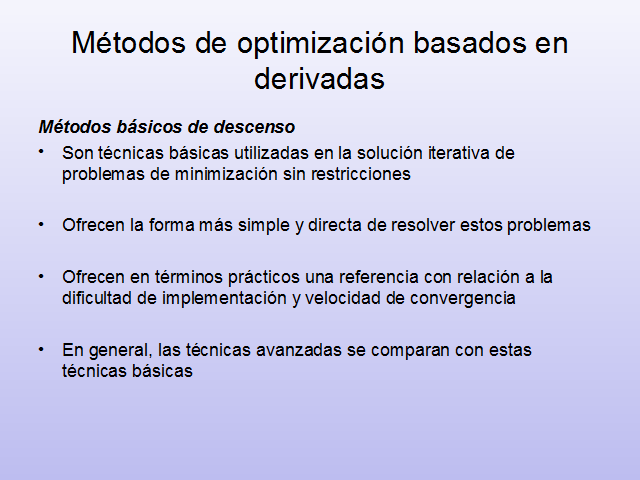 Optimización Sin Restricciones - Monografias.com