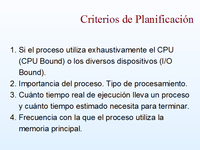 Sistemas Operativos. Procesos Y Planificación