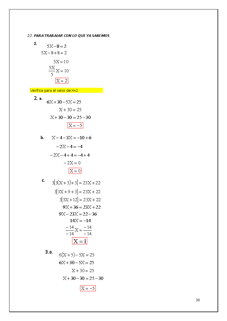 Ecuaciones De Primer Grado En Enteros Página 2