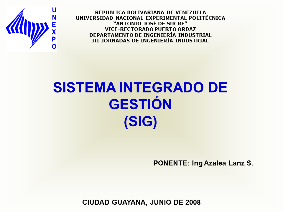 Sistema integrado de gestión (sig) (Powerpoint)