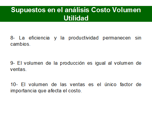 El análisis Costo Volumen Utilidad