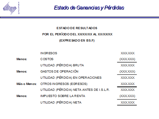 modelo de estado de ingresos y gastos