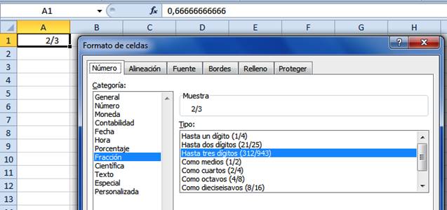 Cálculo de la fracción generatriz en forma manual y con Excel de números decimales