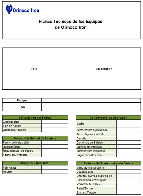 Diseño de un formato electrónico para fichas técnicas basadas en la Norma  ISO 14224 (página 2)