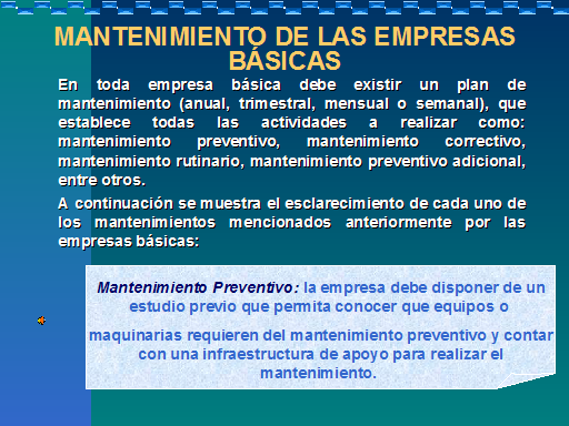 Mantenimiento En Las Empresas Basicas Y En La Pequenas Y Medianas Empresas Monografias Com