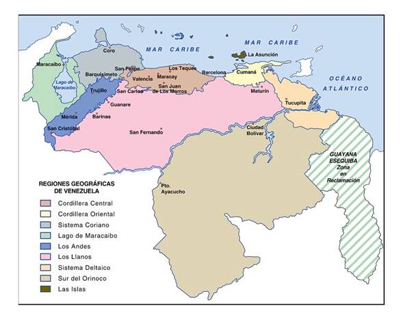 Resultado de imagen para regiones geograficas de venezuela